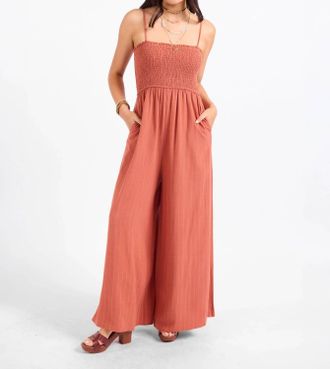 Sadie & Sage Sugarloaf Stripe Jumpsuit In Mahogany White