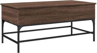 vidaXL Vidaxl - Coffee Table Brown Oak 100x50x45 cm Engineered Wood and Metal