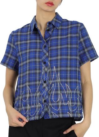 Filles A Papa Ladies T-Shirt Blue Chuck Crepe Blue, Brand Size 0