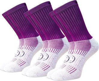 Wackysox 3 for 2 Pairs Purple Calf Length Socks for Men and Women - Walking, Sports, Fitness, Gym, Cycling, Running Socks