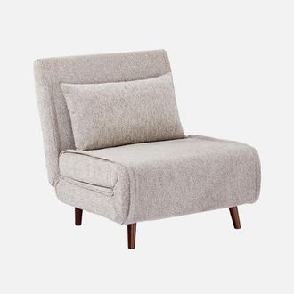Sweeek Sill&oacute;n Cama Convertible De Chenilla Con Patas De Madera