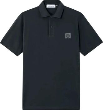 Stone Island 50/2 Katoen Piqu&eacute; Poloshirt - Heren - Polos - Blauw - M - Katoen - Tops