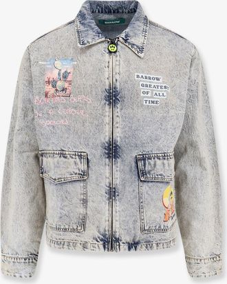 Barrow Denim jacket with front print - BARROW - gender_Man