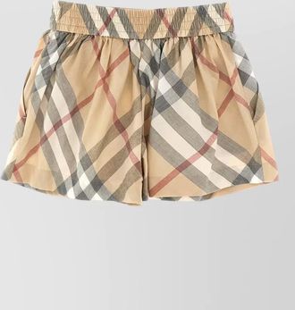 Burberry marcy kids cotton checked pleated shorts