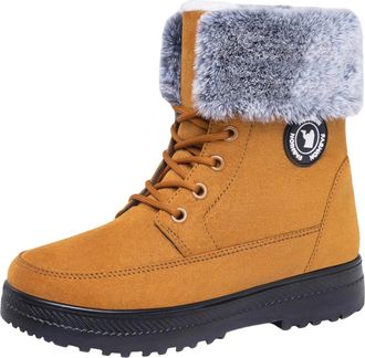 Generic Yellow Ladies Versatile High-Top Shoes with Thickened Sole and Fleece Lining for Seasonal Activities Comfortable and Chic