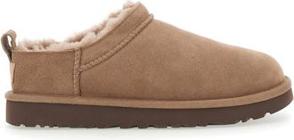 UGG Classic Micro Beige Ankle Boots With Logo Embossed In Suede Woman