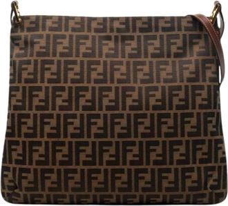 Fendi Pre-owned Cross Body Bags, female, Brown, Size: ONE SIZE Pre-owned Zucca Shoulder Bag