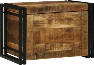 vidaXL Storage Box Brown and black 60 x 40 x 41 cm Solid mango wood Vidaxl
