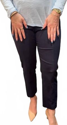 Elliott Lauren Slim Straight Crop Pants In Navy