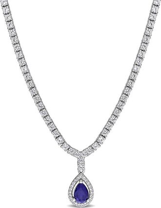 Delmar Pear Cut Lab Created Blue Sapphire Pendant Necklace at Nordstrom Rack