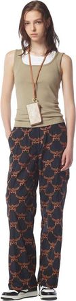 MCM Lauretos Monogram Pants in ECONYL in Black at Nordstrom, Size Small Eu