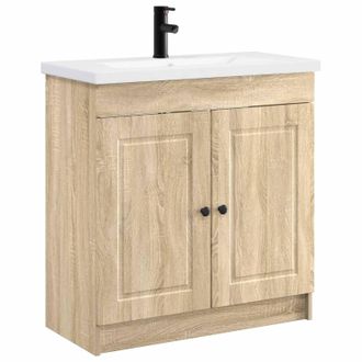 vidaXL Juego De Muebles De Ba&ntilde;o Roble Sonoma 78,5 X 37,5 X 81 Cm Vidaxl