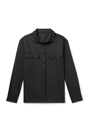 Nili Lotan Evander Cotton and Linen-Blend Overshirt