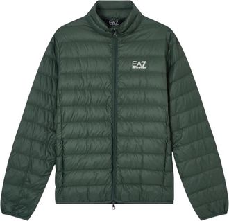 Emporio Armani Solid Logo Ritsh-jack - Heren - Gewatteerde jassen - Groen - M - Jassen