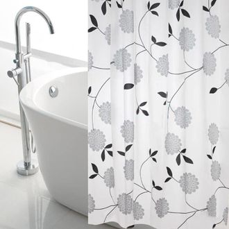 OEM Cortina De Ducha Extragrande Ccykxaa De 180x180 Cm Con Estampado Floral, Hasta El Suelo, Impermeable Y Antideslizante - Crezuo