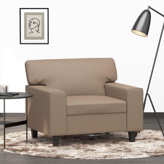vidaXL Sill&oacute;n Cuero Sint&eacute;tico Color Capuchino 60 Cm Vidaxl