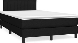 vidaXL Vidaxl - Cama Box Spring Con Colch&oacute;n Y Luces Led Tela Negro 120x190 Cm