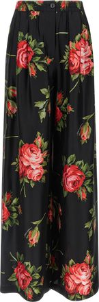 Dolce & Gabbana Black Silk Womens Pants