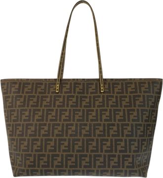 Fendi Brown Yellow Pvc Shoulder Bag Tote Bag (Pre-Owned)