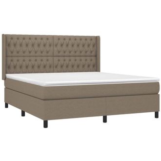 vidaXL Vidaxl - Cama Box Spring Con Colch&oacute;n Tela Gris Taupe 180x200 Cm