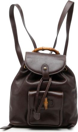 Gucci Pre-owned Gucci Mini Calfskin Bamboo Drawstring Backpack Ladies V3177FYPZQYPZ9QO