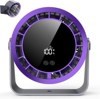 No Brand Ventilador De Escritorio Silencioso, Mini Ventilador Usb, Bater&iacute;a Recargable De 3600 Mah, Giratorio 360&deg;, Pantalla Led, Ideal Para Dormitorios, Oficin