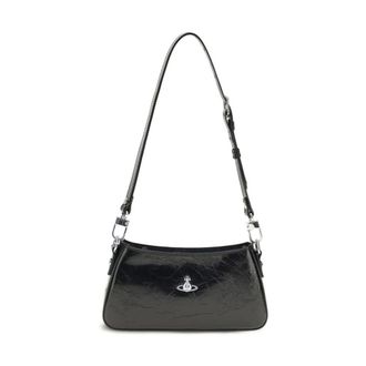 Vivienne Westwood Orb Logo Schoudertas - Dames - Tassen - Zwart - Maat: ONE Size Katoen