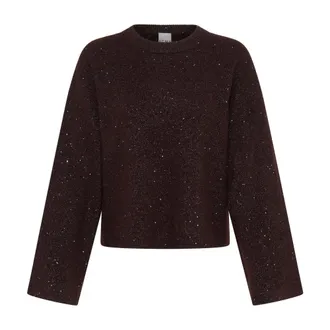 Ichi Maglia a girocollo - - Knitwear - Donna - Marrone - S