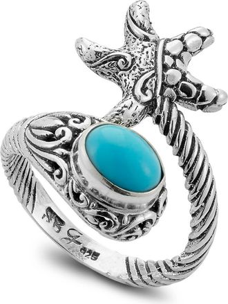 Samuel B. Starfish & Sleeping Beauty Turquoise Bypass Ring at Nordstrom Rack, Size 6