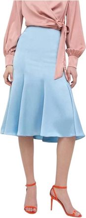 Trussardi Uitlopende Midi Rok - Dames - Rokken - Blauw - Maat: L Poliester