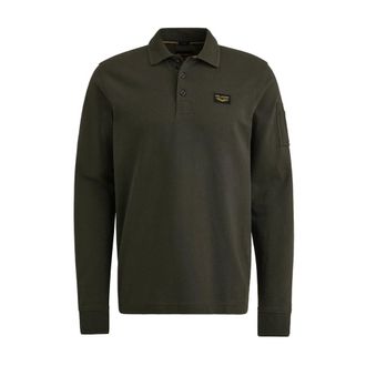 PME Legend Amerikaanse Klassieke Lange Mouw Polo - Heren - Tops - Groen - Maat: 3XL Katoen