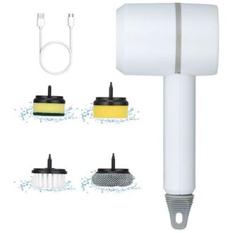 OEM Cepillo De Limpieza El&eacute;ctrico Multifuncional Con Potente Bater&iacute;a De 1200 Mah Para Cocina, Ba&ntilde;o Y Calzado: Carga Manual Autom&aacute;tica, Cerdas De Acero Y P