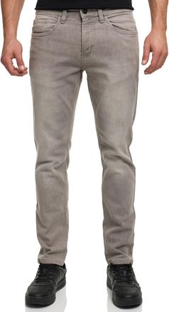 Indicode Regular-fit-Jeans INDICODE INTony, Herren, Gr. 29, L&auml;nge 30, lt grau mel, Denim/Jeans, Obermaterial: 98% Baumwolle, 2% Elasthan, Abriebeffekte, regula
