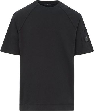 C.P. Company HEAVY COTTON LENS T SHIRT Size: XL, colour: BLACK