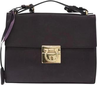 Ferragamo Pre-owned Handbags, female, Purple, Size: ONE SIZE Pre-owned Leather Shoulder Bag