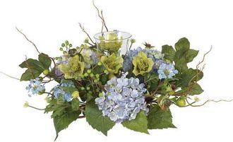 Nearly Natural Hydrangea Candelabrum Centerpiece in Blue at Nordstrom