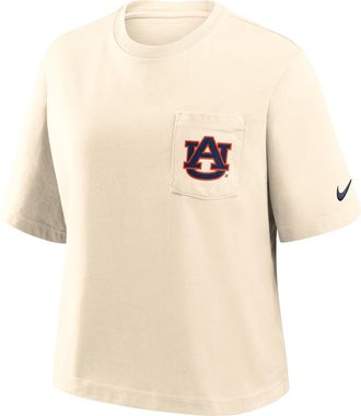 Nike Auburn Pocket Boxy Nike Womens College T-Shirt in Brown | 11CM15AAUN-RMN