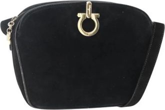 Ferragamo Pre-owned Su&egrave;de Schoudertas - Dames - Vintage Schoudertas - Zwart - ONE Size - Su&egrave;de - Vintage