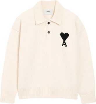 Ami Witte T-shirts en Polos - Heren - Polos - Wit - L - Tops