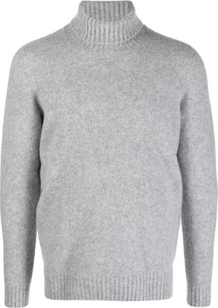 Drumohr Light Grey Mock Neck Sweater