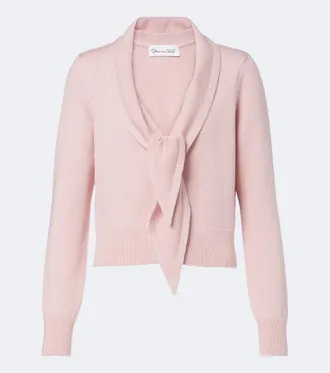 Oscar De La Renta Tie-neck virgin wool cardigan