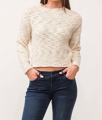 Dear John Denim Britney Lurex Space Dye Yarn Sweater In Antique White