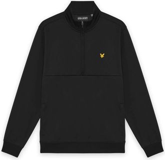 Lyle & Scott Golf Half Zip Windjammer Midlayer - Heren - Sweatshirts - Zwart - L - Hoodies & sweatvesten
