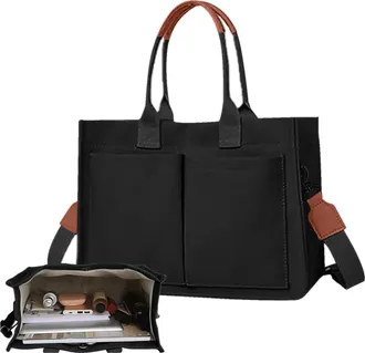 Generic Pocket Canvas Tote Bag, Solid Color Handbag, 16.14 Inches Fashion with Durable Material, Canvas Bag with Spacious Interior, Tote Bags for Daily Use fo