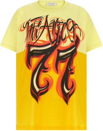 The Attico Yellow Graphic Crew Neck T-Shirt