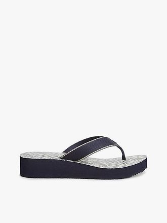 Tommy Hilfiger TH Monogram Wedge Heel Flip-Flops