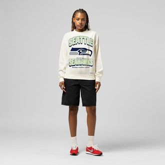 Mitchell & Ness Womens Mitchell & Ness Cream Seattle Seahawks Tonal Arch Sweatshirt at Nordstrom, Size Xx-Large