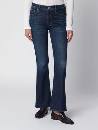Mother Slim Fit Flared Jeans in Mid-Rise Cotton Denim with Five Pockets