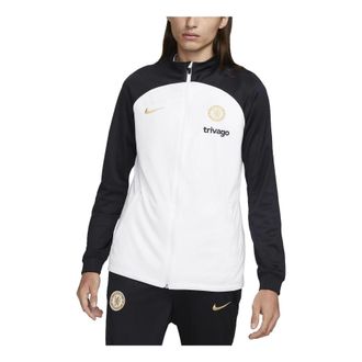 Nike Chelsea FC Dri-FIT Knit Soccer Track Jacket White Black DX3474-101