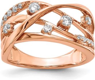 Diamond2Deal 14k Rose Gold Lab Grown Diamond Wedding Band Ring 1/2Ct Clarity- VS Color- G-H